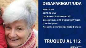 Aviso de los Mossos d'Esquadra sobre la desaparición de la madre de Jaume Collboni / @mossos (TWITTER)