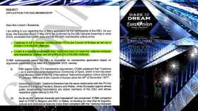 La carta de la asociación que organiza Eurovisión y que rechaza la adhesión de TV3