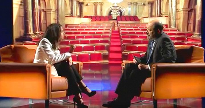 Inés Arrimadas, durante la entrevista con Vicent Sanchis en TV3 / TV3