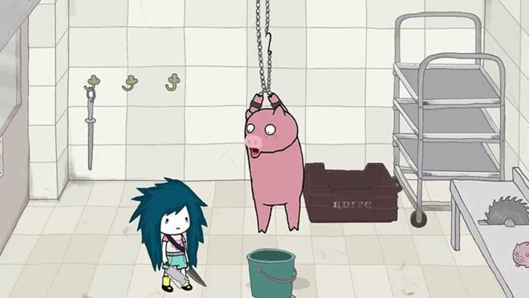 Imagen del videojuego subvencionado por la Generalitat en el que una niña asegura que matar animales les conduce a la felicidad eterna / CG