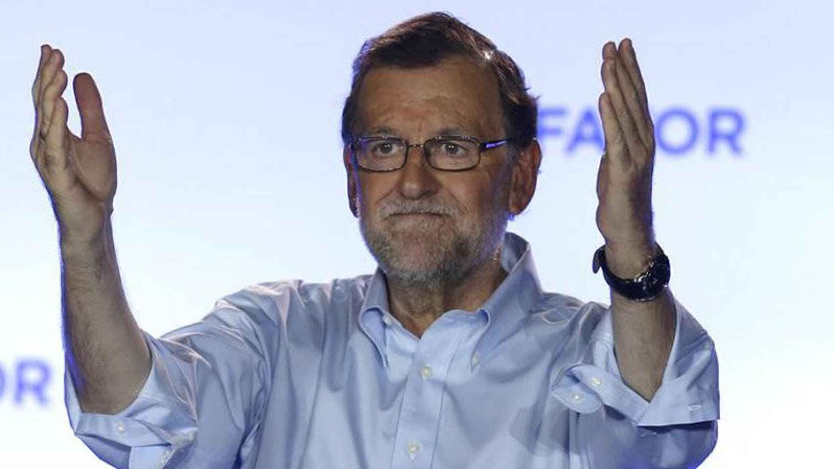 Mariano Rajoy, líder del PP, celebra la victoria de su partido en las elecciones del 26J.