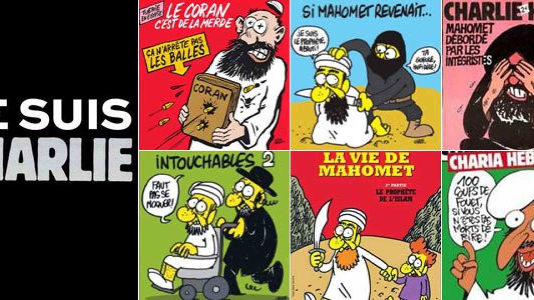 Los medios y las redes sociales repiten un mensaje de repulsa contra el atentado terrorista islamista: Yo soy Charlie. La reproducción de las caricaturas del semanario satírico francés se convierte en la mejor forma de homenajear a las víctimas.