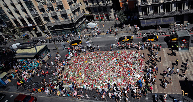 Acto de homenaje a las víctimas de los atentados de Barcelona