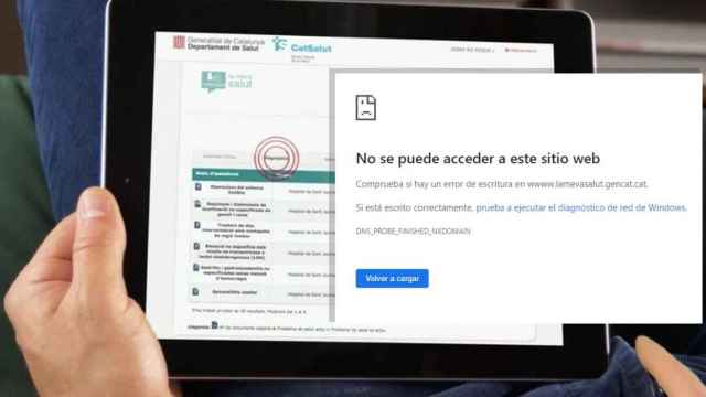 La web de vacunación del Govern y una página de error / CG