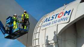 Trabajadores de la factoría de Alstom Wind en España