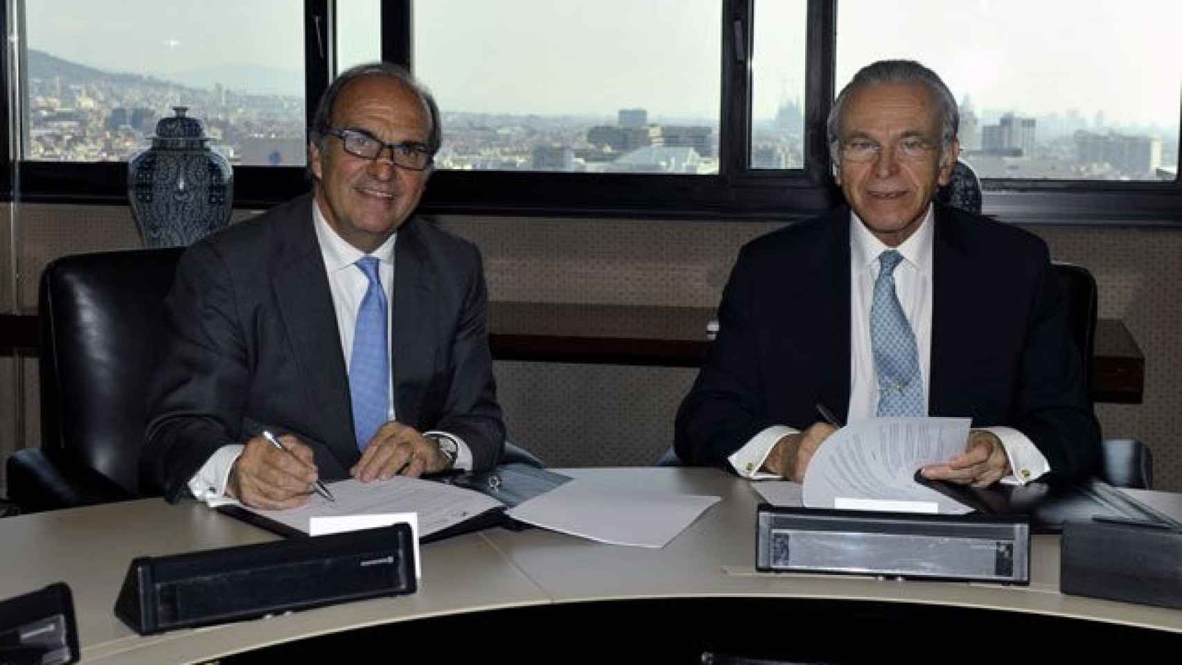 Joaquim Gay de Montellà (izquierda) y Isidre Fainé