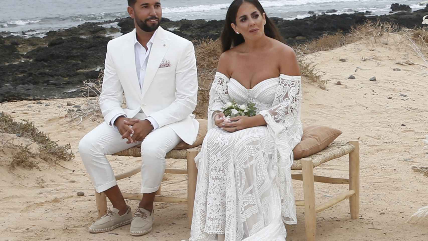 Anabel Pantoja y Omar Sánchez el día de su boda / EP