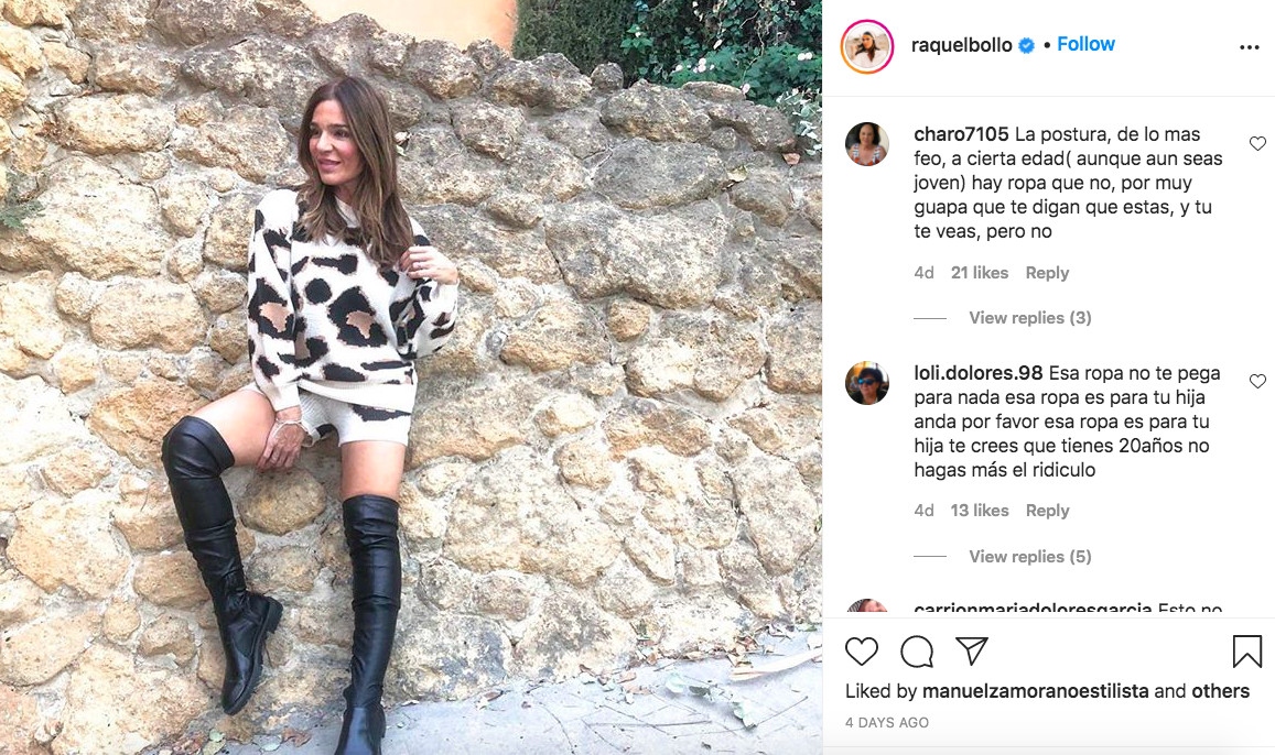 Raquel Bollo se fotografía con ropa que bien podría ser de su hija / INSTAGRAM