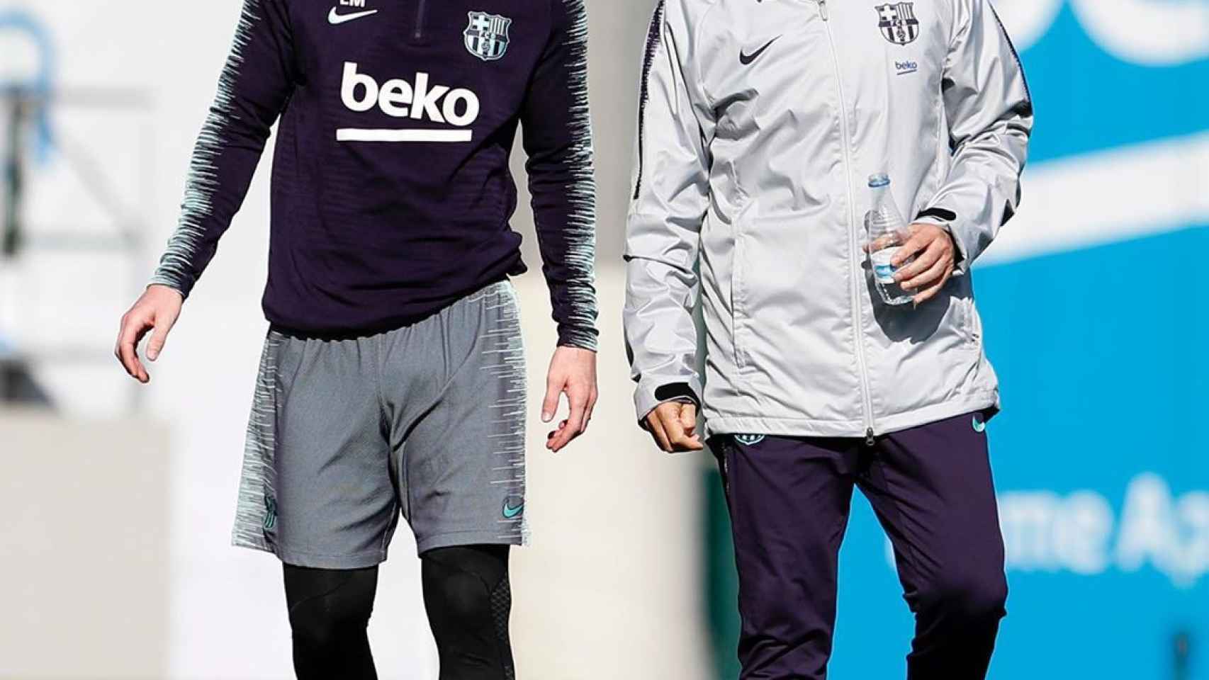 Messi, junto a Valverde en un entrenamiento | REDES