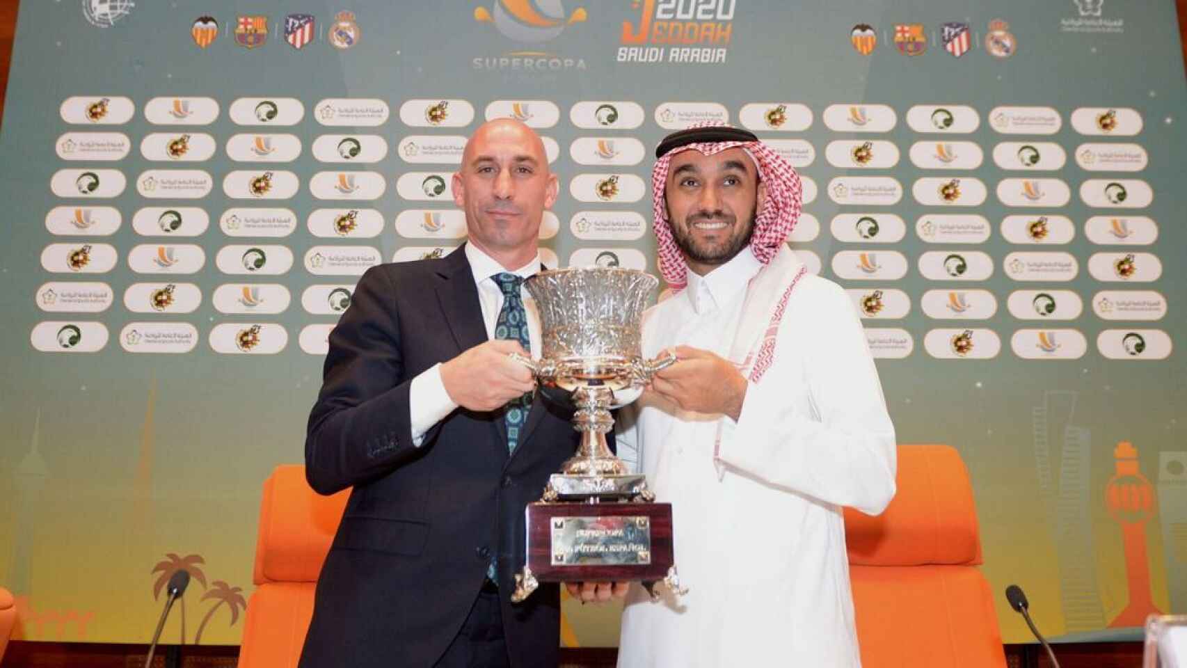 Luis Rubiales presentando la Supercopa de España en Arabia Saudí / EFE