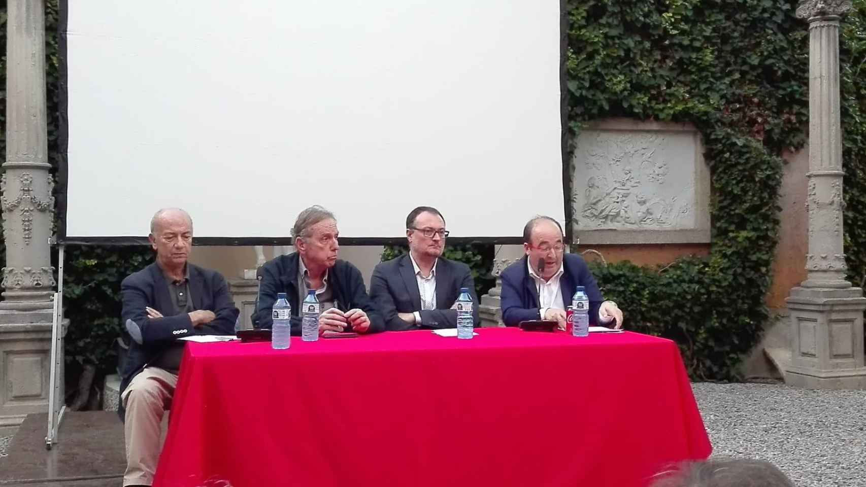 Joan Botella, Raimon Obiols, Juan Luis Ruiz y Miquel Iceta en el homenaje a Jaume Casanovas / CG