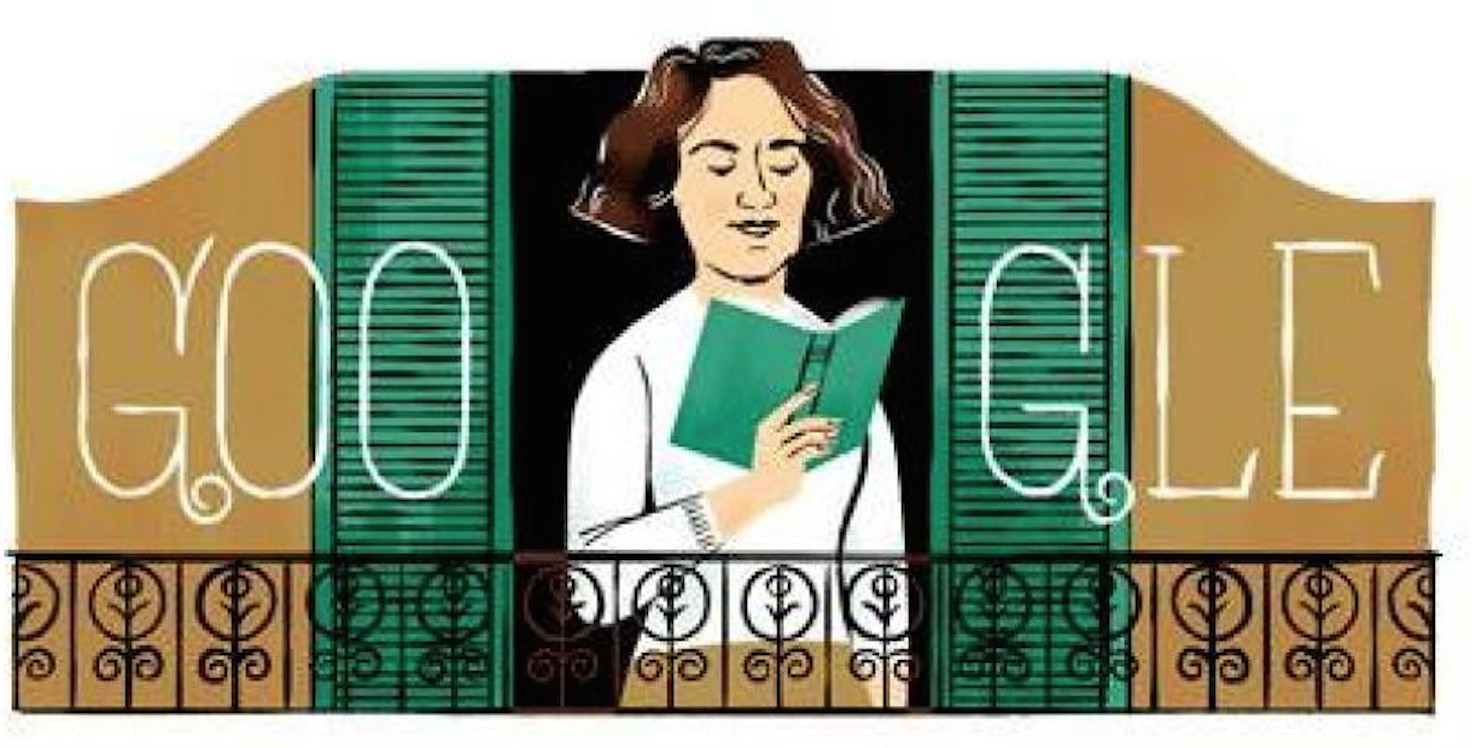 El doodle dedicado por el buscador Google a la escritora barcelonesa en el centenario de su nacimiento