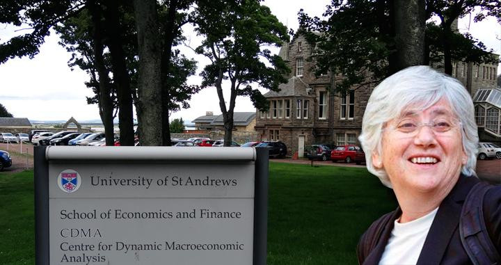 La 'exconsellera' Clara Ponsatí en la Universidad de Saint Andrews, Escocia / FOTOMONTAJE DE CG