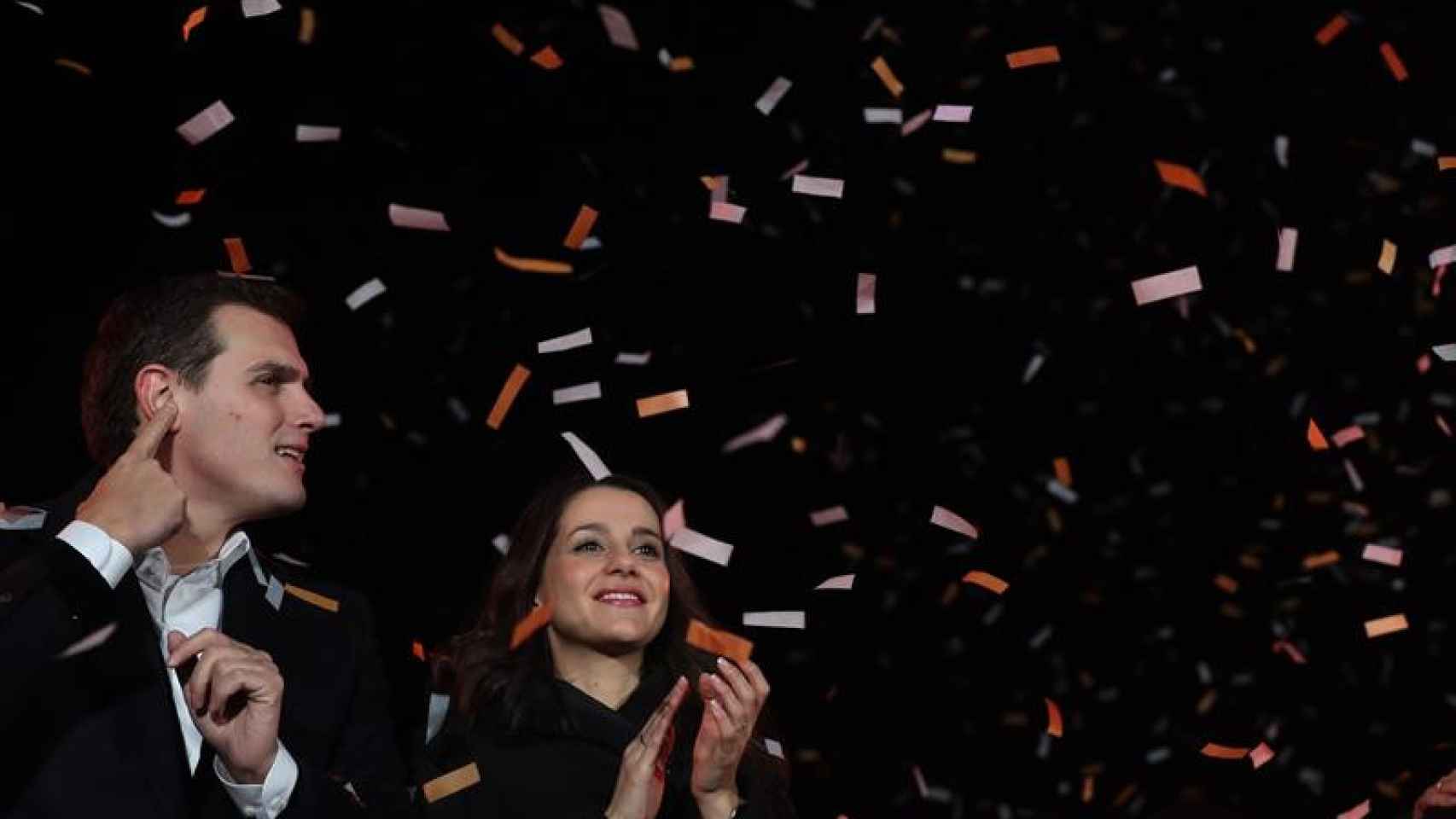 El presidente de Ciudadanos, Albert Rivera , y la candidata a la presidencia de la Generalitat, Inés Arrimadas