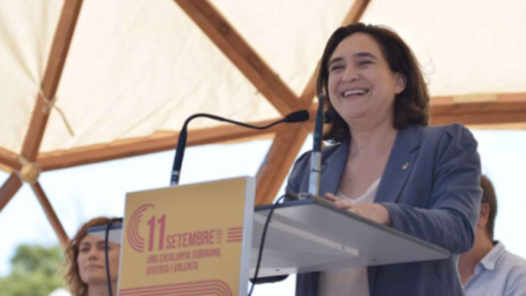 La alcaldesa de Barcelona, Ada Colau, durante un acto en la Diada / CG