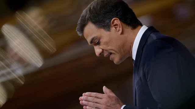 Pedro Sánchez, durante su discurso en la primera sesión de investidura en el Congreso de Diputados / EFE