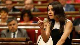 Inés Arrimadas en su intervención en el Parlament el pasado miércoles, cuando se votó la puesta en marcha del proceso constituyente.