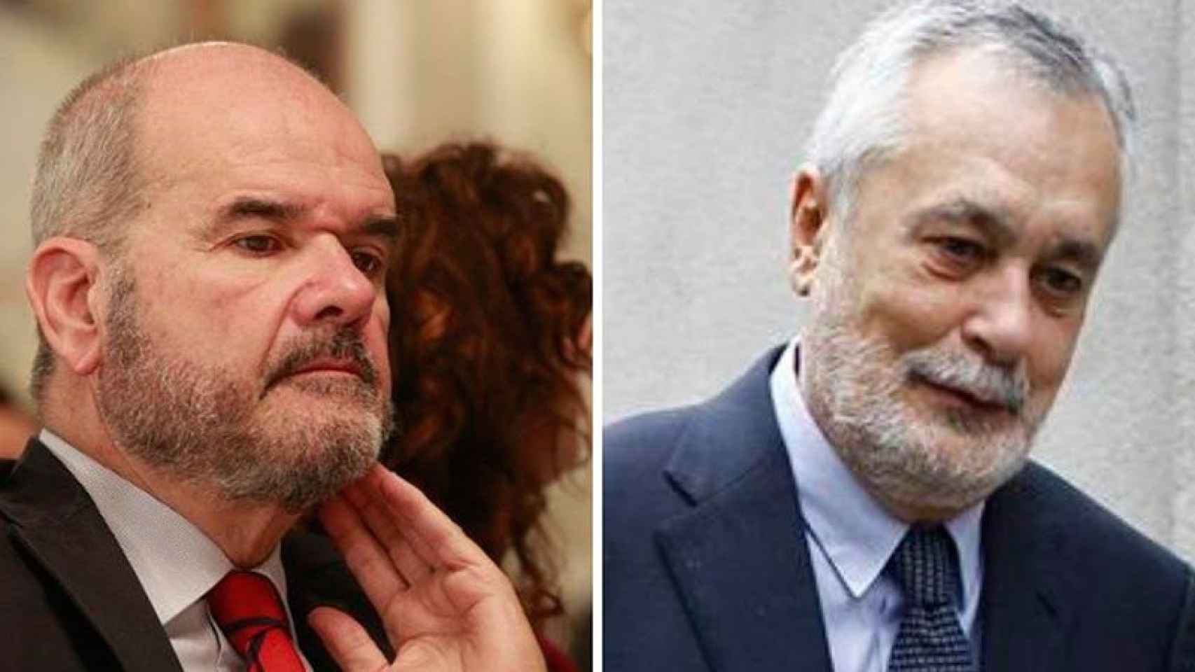 Los expresidentes de la Junta de Andalucía Manuel Chaves y José Antonio Griñán.