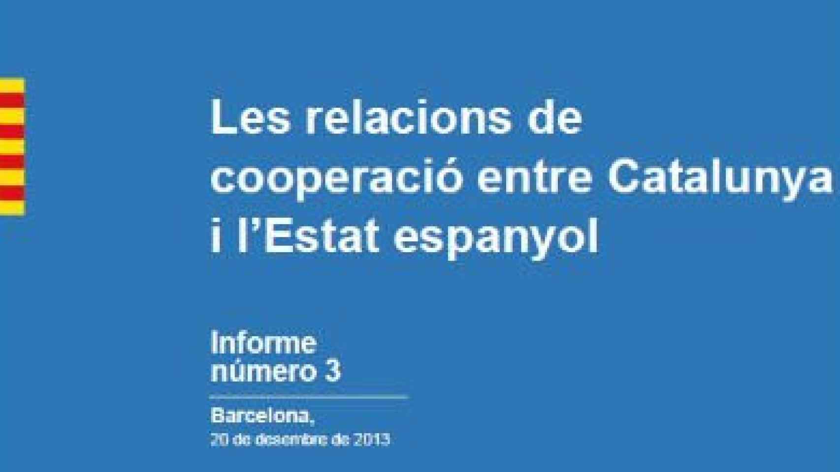 Informe del Consejo Asesor para la Transición Nacional titulado Las relaciones de cooperación entre Cataluña y el Estado español