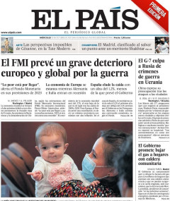 Portada de El País, 12 de octubre de 2022