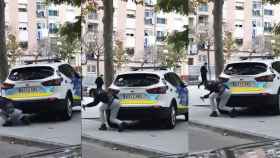 Tres imágenes del ataque al coche patrulla con un cuchillo en Mataró / CG