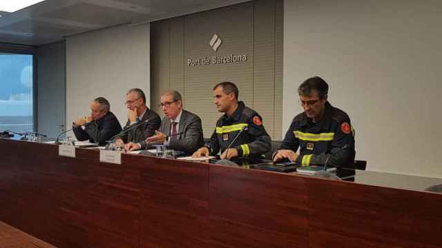 Rueda de prensa para informar sobre el incidente ocurrido en el Puerto de Barcelona / TWITTER @PORTDEBARCELONA