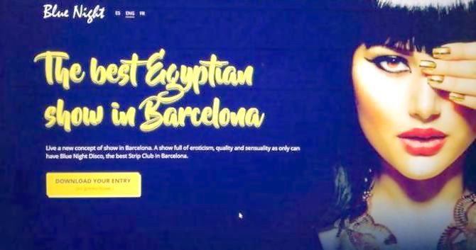 Página web falsa del club Cleopatra