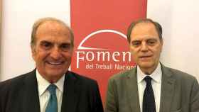 El presidente de Foment del Treball, Joaquim Gay de Montellà (i), y el secretario general de la patronal, Joan Pujol (d) / CG