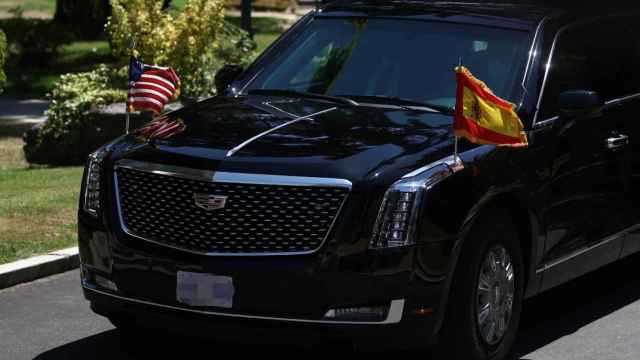 El coche de Biden, en su llegada a la Moncloa /EP