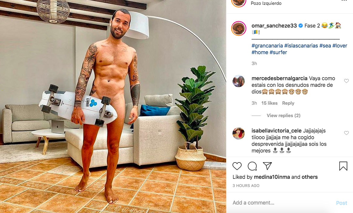 Omar Sánchez se atreve con un desnudo integral en las redes sociales / INSTAGRAM
