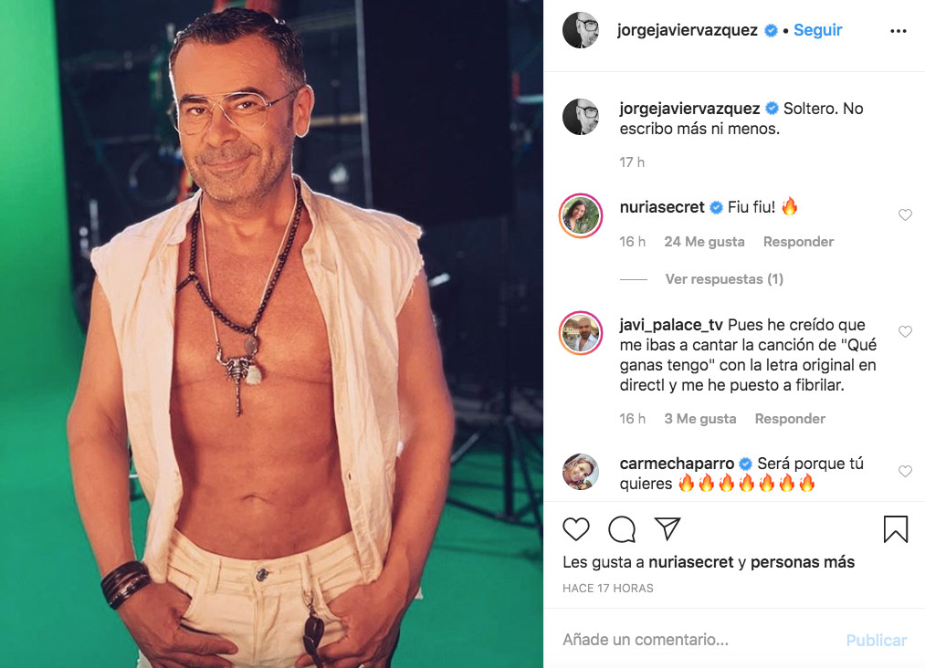Jorge Javier Vázquez muestra su cuerpo depilado en las redes sociales / INSTAGRAM