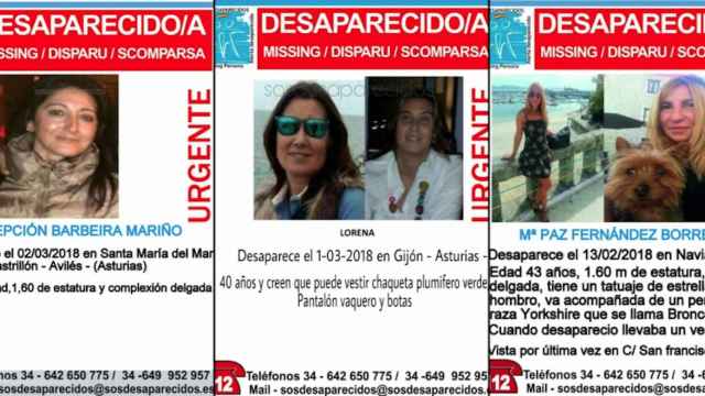 Una foto de las tres desaparecidas en Asturias / @sosdesaparecido (Twitter)