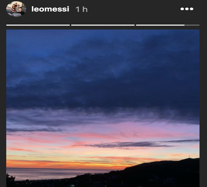 Messi comparte las vistas del atardecer desde su casa / Instagram