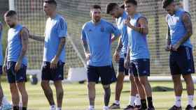 Leo Messi, durante un entrenamiento con la selección de Argentina / EFE