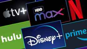 Logos de las distintas plataformas de streaming, (Netflix, Amazon Prime, AppleTV+...)