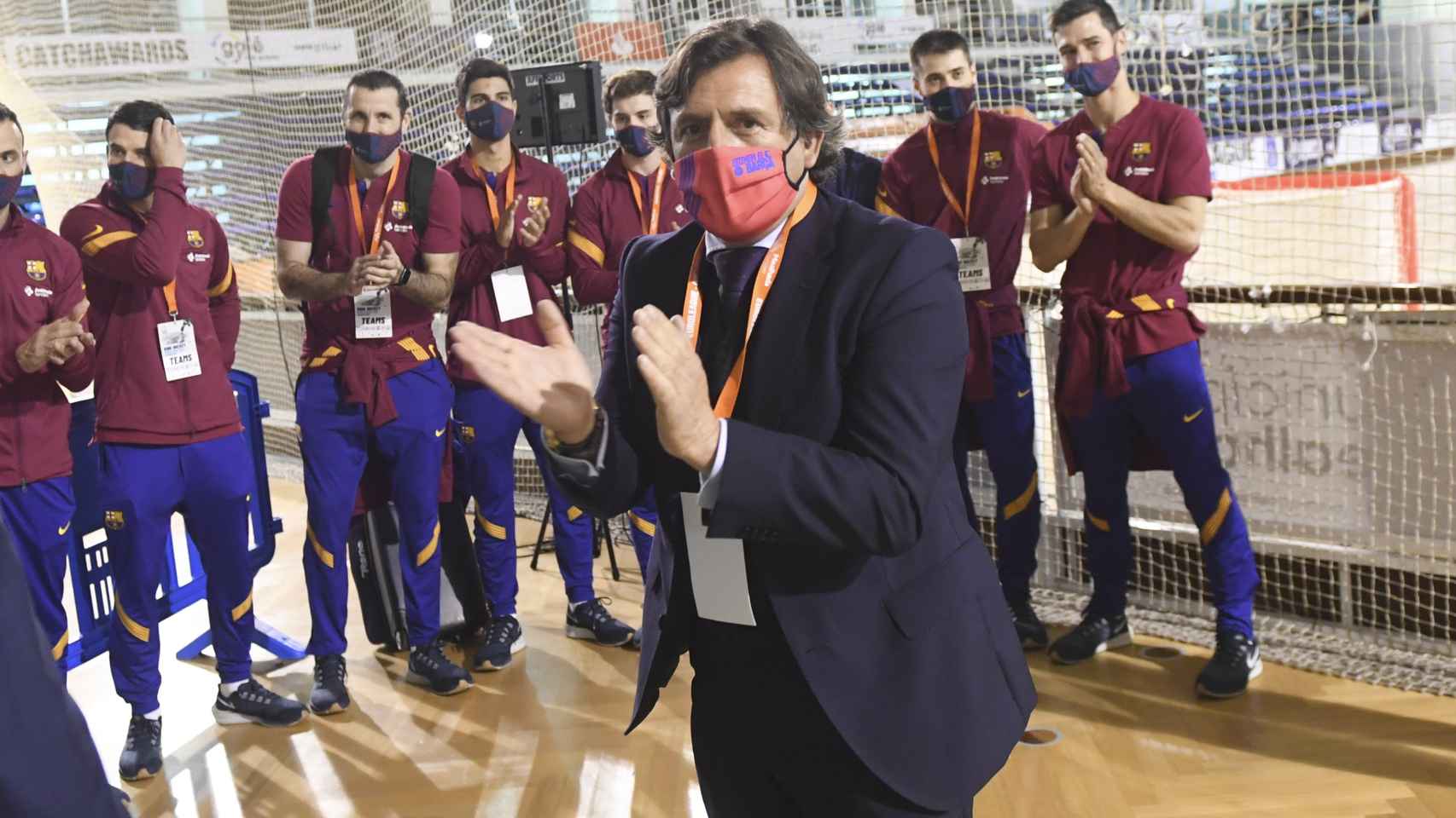 Xavier Barbany en un desplazamiento del hockey / FC Barcelona