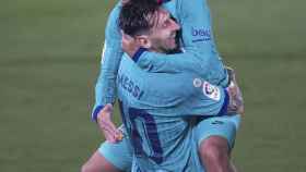 Messi y Griezmann celebran un gol contra el Villarreal EFE