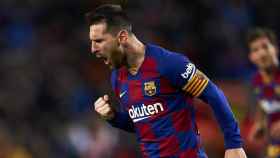 Leo Messi, celebrando un gol con el Barça | EFE