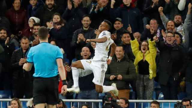 Rodrygo, celebrando uno de sus dos goles ante el Galatasaray | EFE