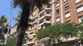 En uno de estos edificios de la calle Marina de Barcelona viven okupas en un piso de la Generalitat procedente de una herencia intestada