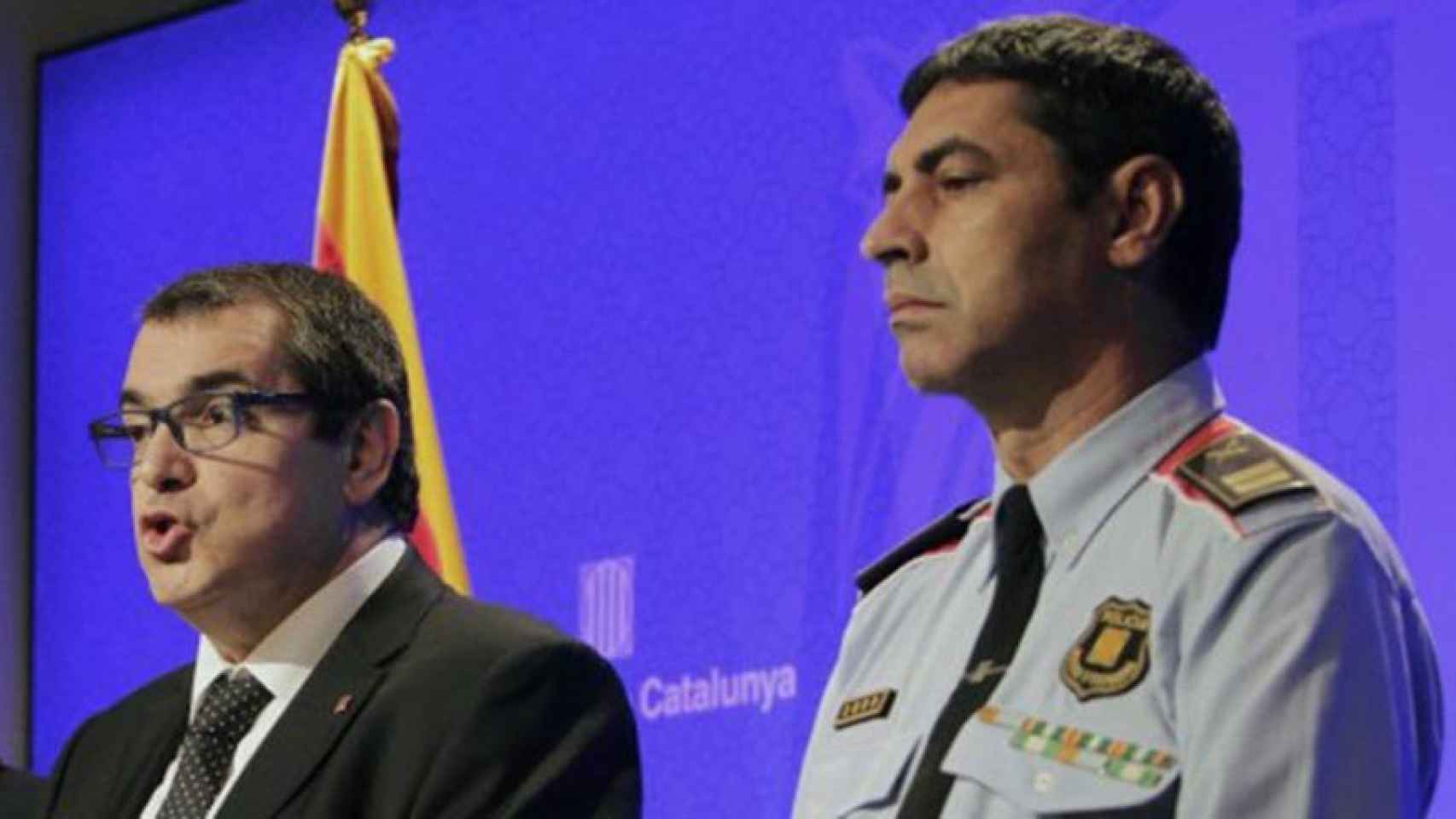 El comisario jefe de los Mossos d'Esquadra, Josep Lluís Trapero, y el consejero de Interior, Jordi Jané.