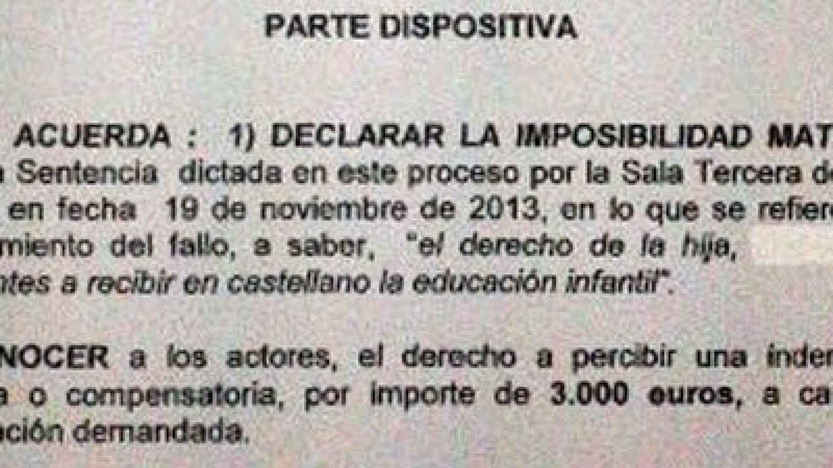 El TSJC condena a la Generalidad a indemnizar con 3.000 euros a una niña por no atender la petición de sus padres para que recibiera educación en castellano
