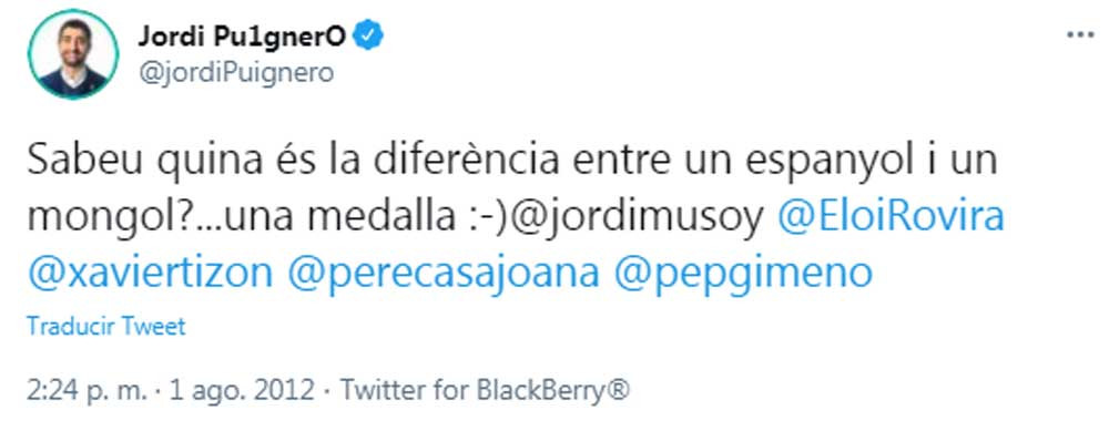 Jordi Puigneró, haciendo chistes hispanófobos en Twitter