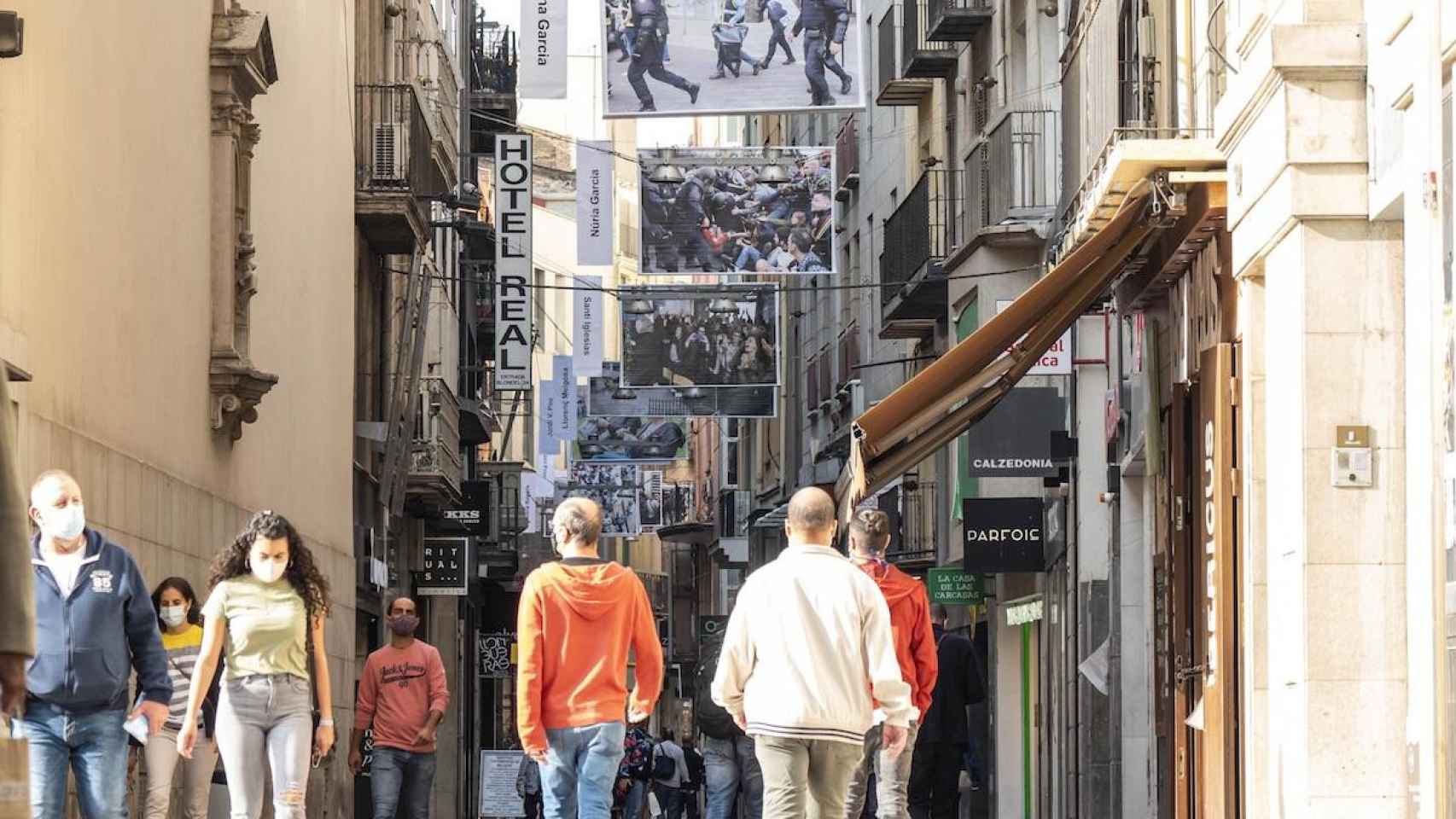 Calle Major de Lleida, donde se ha denunciado a dos personas por fiestas ilegales / EP
