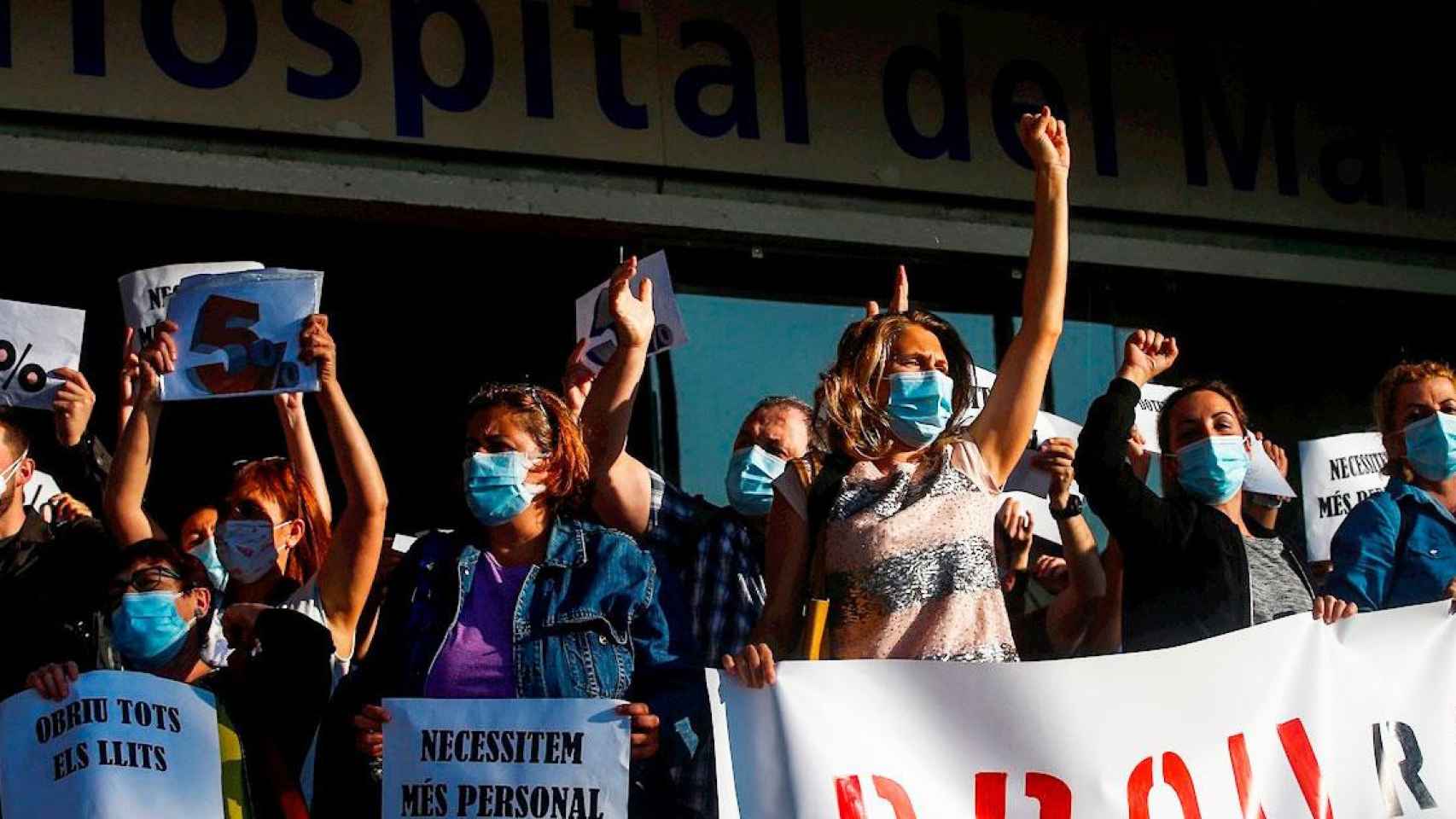 Imagen de una protesta de sanitarios en el Hospital del Mar de Barcelona / EFE