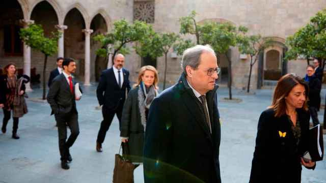 Quim Torra, presidente del Govern (2i), antes de una reunión con el resto del Consejo Ejecutivo del Govern / EFE