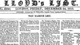 'Lloyd's List' se imprimió por primera vez en 1734