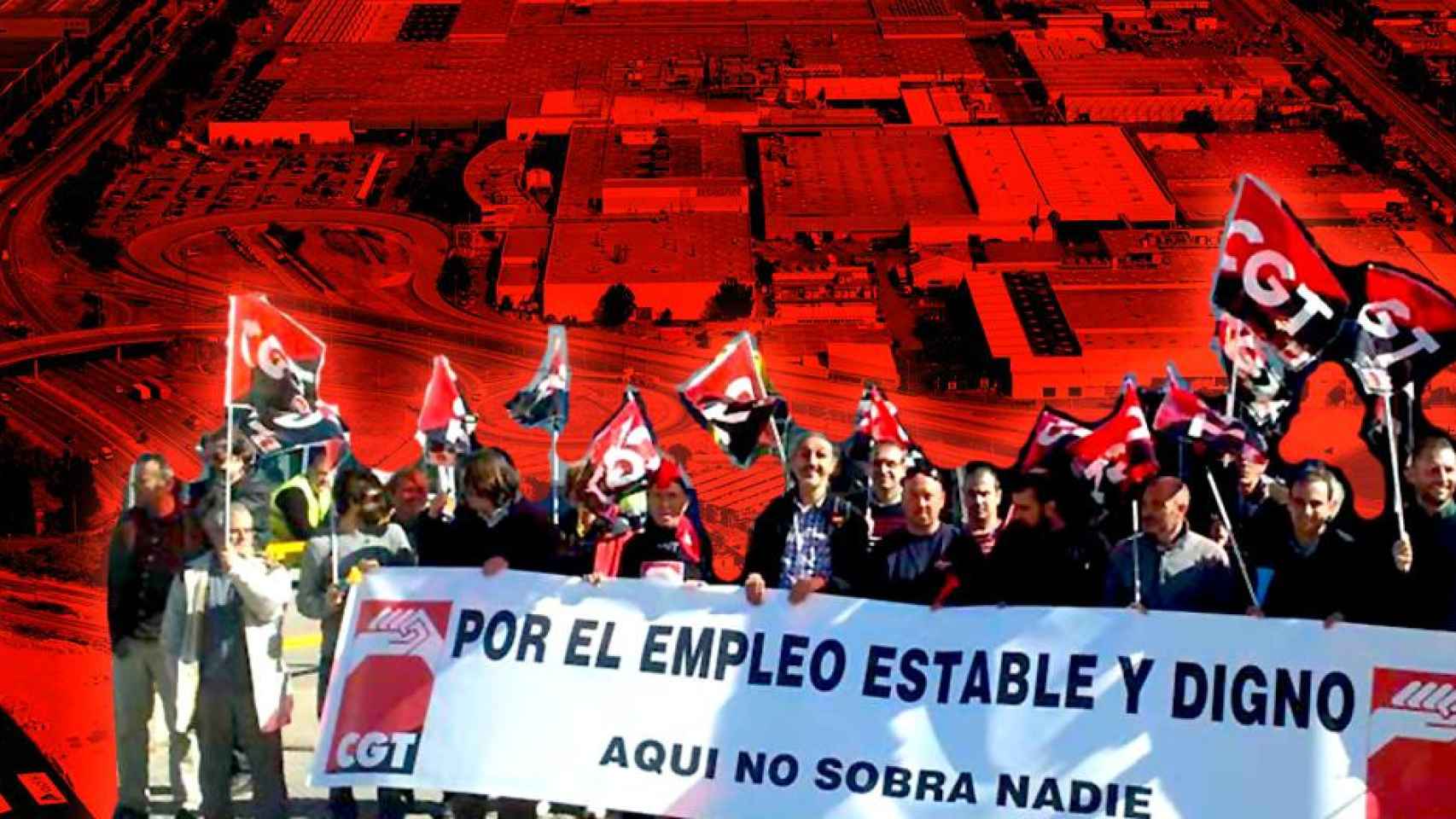 Una manifestación organizada por la CGT a consecuencia de un ERE / FOTOMONTAJE DE CG