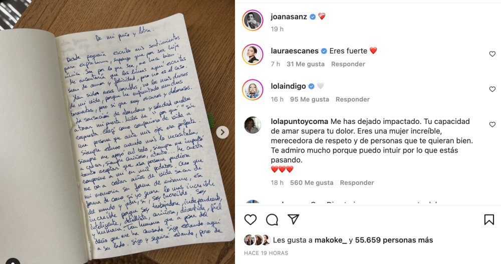 Publicación de Joana Sanz en Instagram / @joanasanz