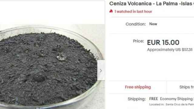 La ceniza del volcán de La Palma, a la venta /EBAY